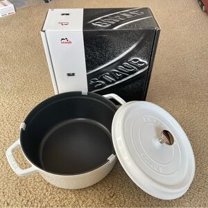 Staub 4Qt. Enameled Cast Iron Round Dutch Oven - White